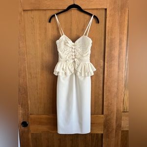 Jill Stuart White Strapless Peplum Dress